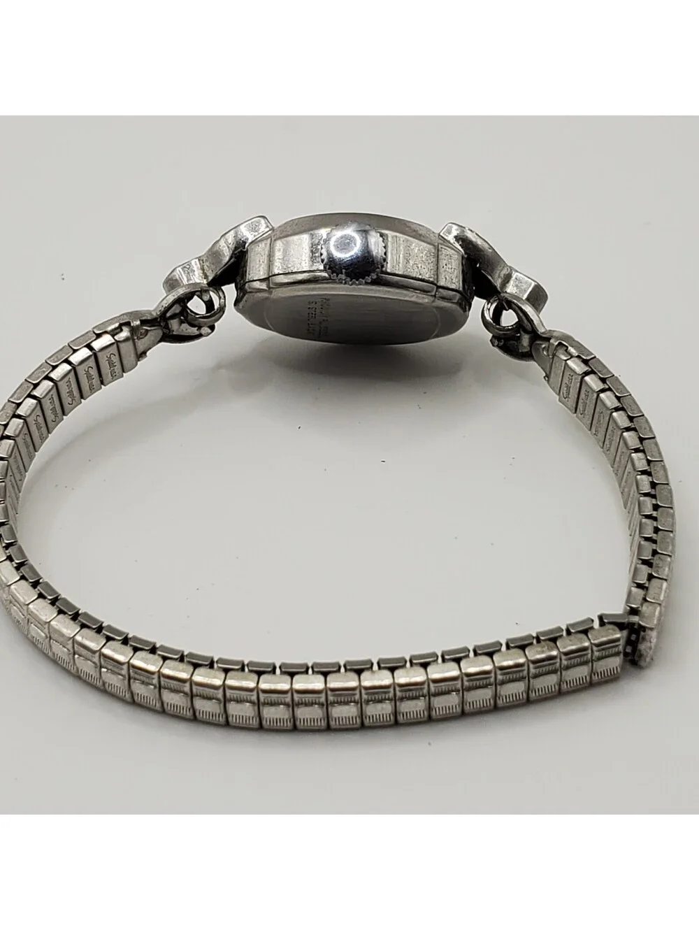 Vintage Timex Rhodium Plate Bezel Mechanical Watch Women For Parts Or Repair